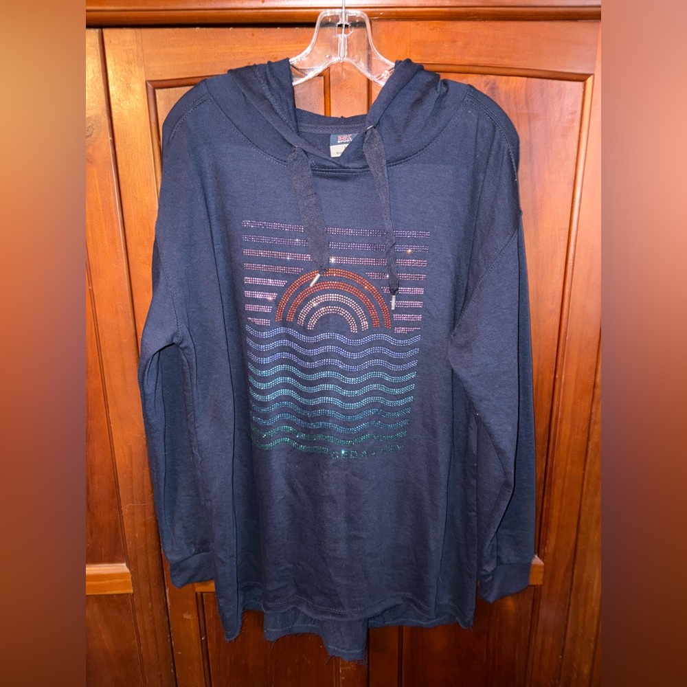 MV Sport Dark Blue Hoodie with Jewels #1589